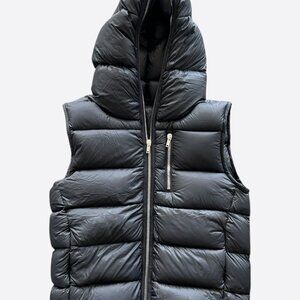 Rick Owens Black Gimp Hooded Puffer Vest